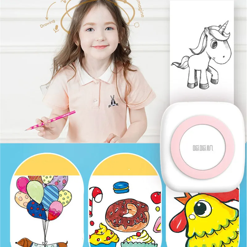 

Mini Printer Portable Thermal Printer Wireless Bluetooth Photo Pocket Printing Moblie Phone Printers for Android IOS #R50