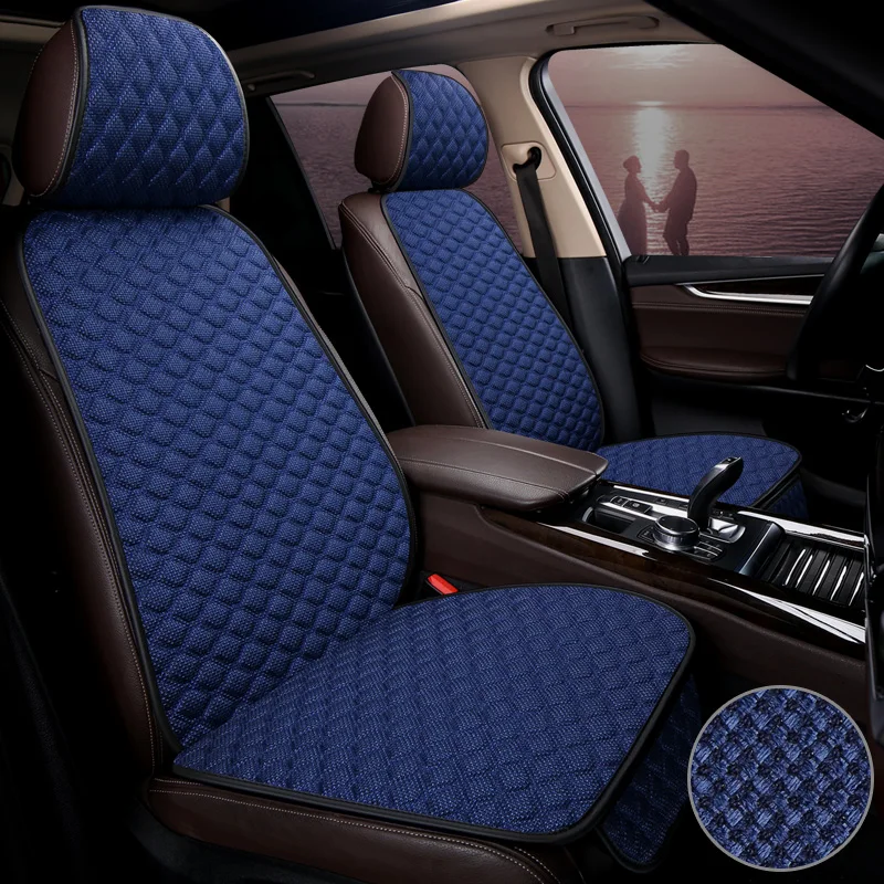 Чехол для переднего и заднего сиденья автомобиля нескользящий льняной защитный