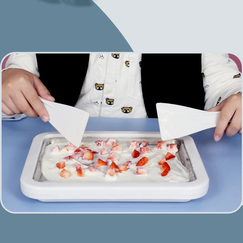 

Ice Cream Maker Yogurt Frozen Pan Mini Fried Yogurts Machine Rolled Ice Cream Maker with 2 Spatulas Fry Ice Plate