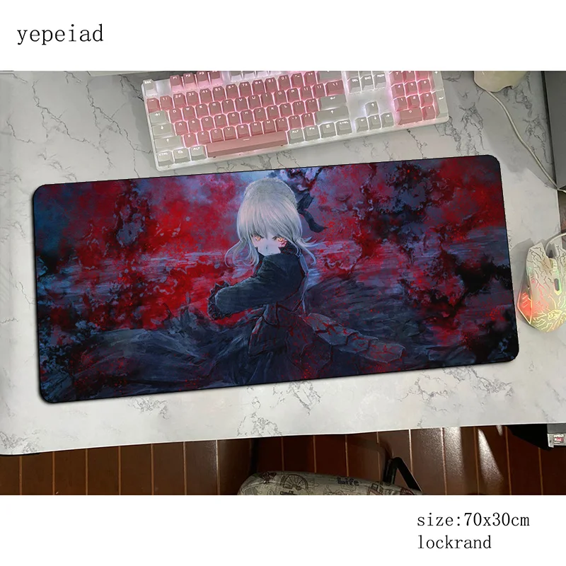 

Fate Saber mouse pad 700x300mm mousepads thick best gaming mousepad gamer locked edge personalized mouse pads keyboard pc pad