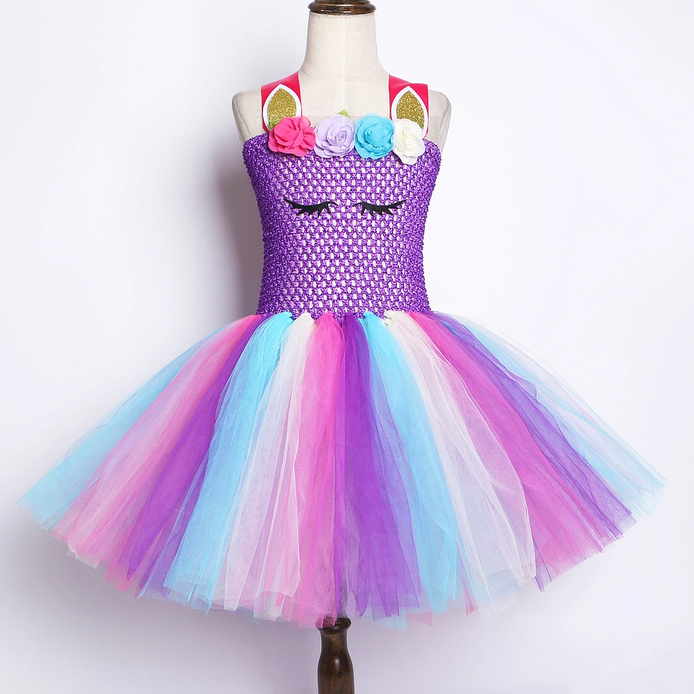 Детское платье с единорогом повязкой на голову | Детская одежда и обувь