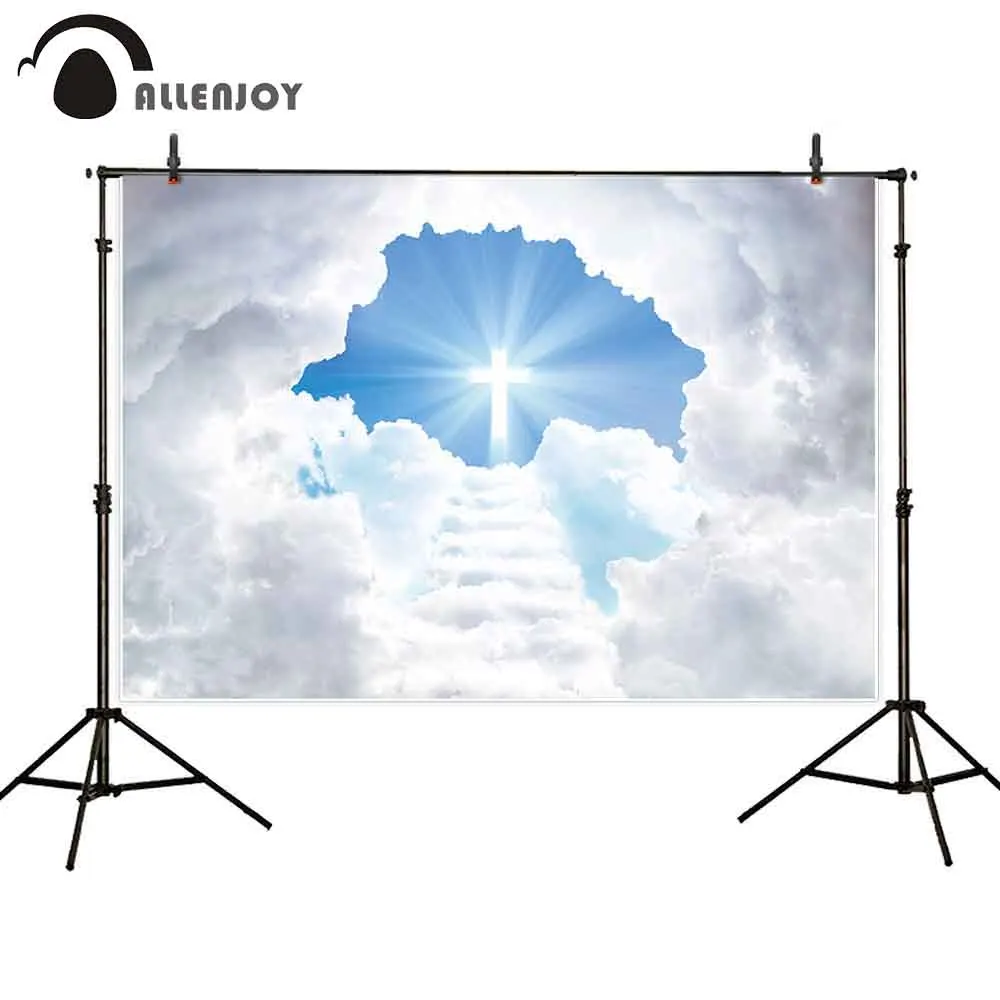 Allenjoy облака фон для причастия крестик крещение Вечерние торжества дети фото