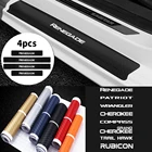 4 шт., наклейки на порог автомобиля из углеродного волокна для JEEP Renegade Patriot Wrangler Cherokee Compass Grand Cherokee Trail Hawk