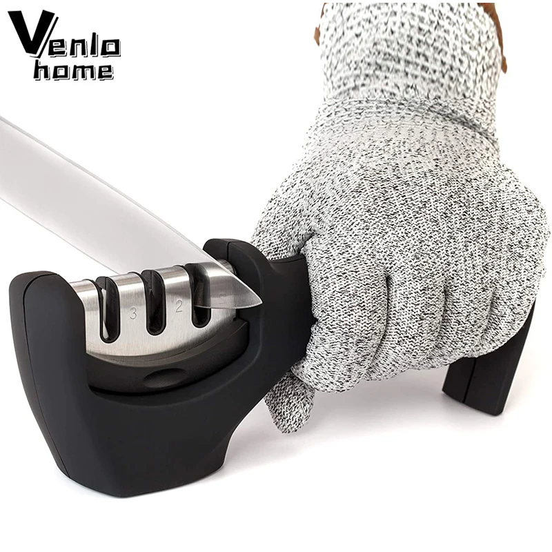 Точилка для ножей профессиональный камень заточки 3 этапа алмазная ножницы