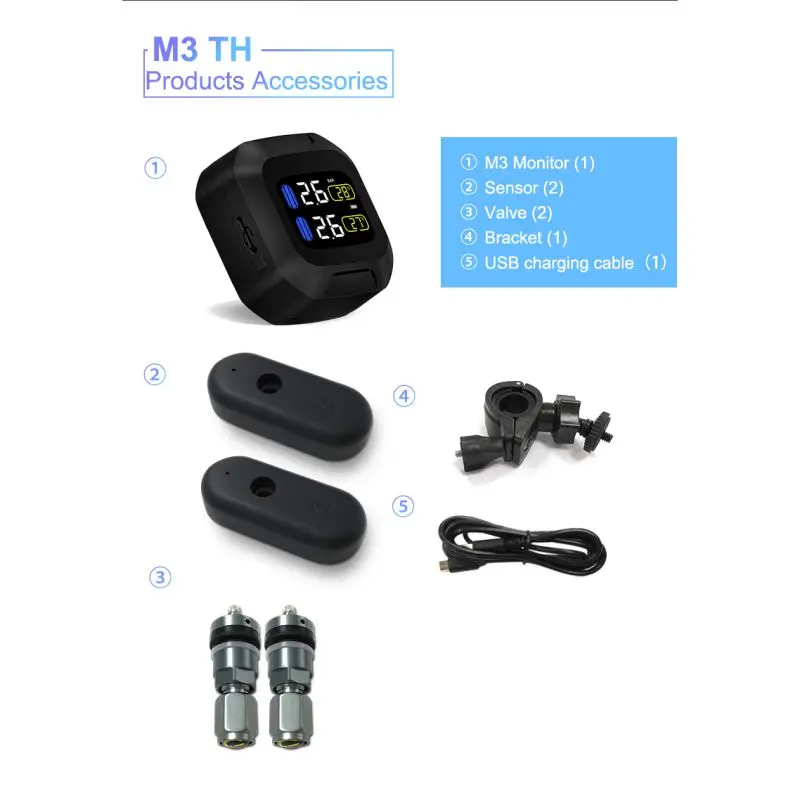 Водонепроницаемый Мотоцикл tpms датчик давления в шинах в режиме реального времени беспроводной мини внешний/внутренний датчик система контроля давления в шинах