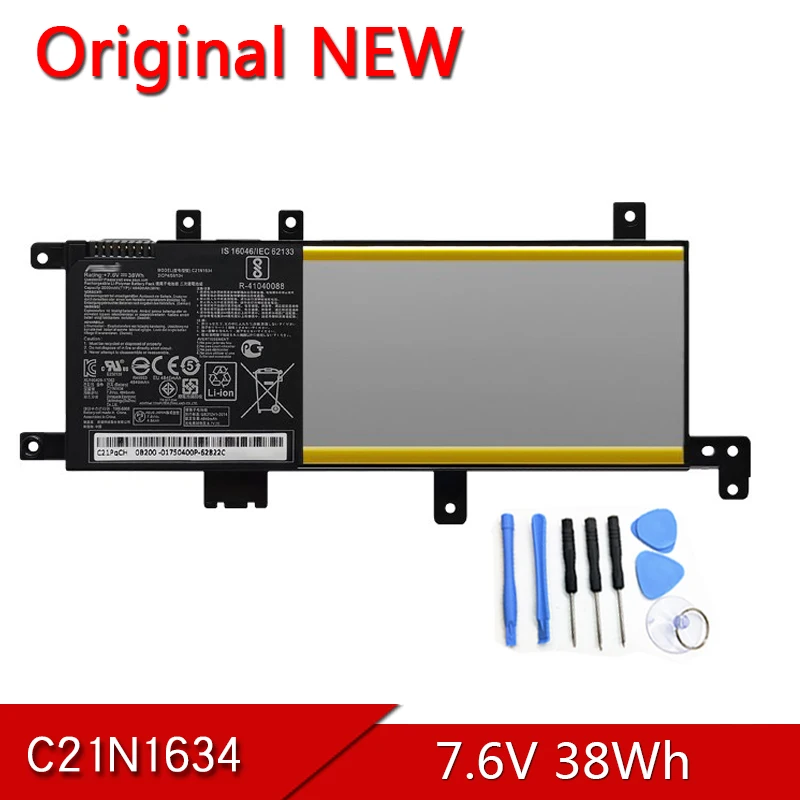 

C21N1634 NEW Original Laptop Battery For Vivobook R542UR R542UR-GQ378T FL5900L FL8000L X542U A580U X580U X580B V587U 7.6V 38Wh