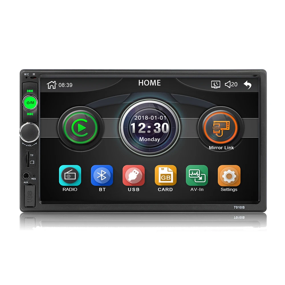 Автомагнитола 2din мультимедийный плеер 7 дюймов с сенсорным mirrorlink Android 9 MP5