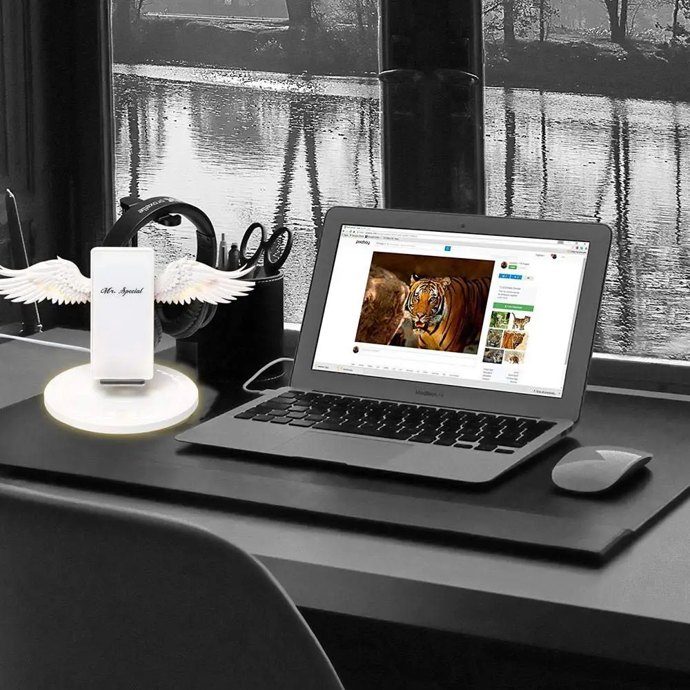 Быстрое беспроводное зарядное устройство 10 Вт Крыло ангела Зарядная база