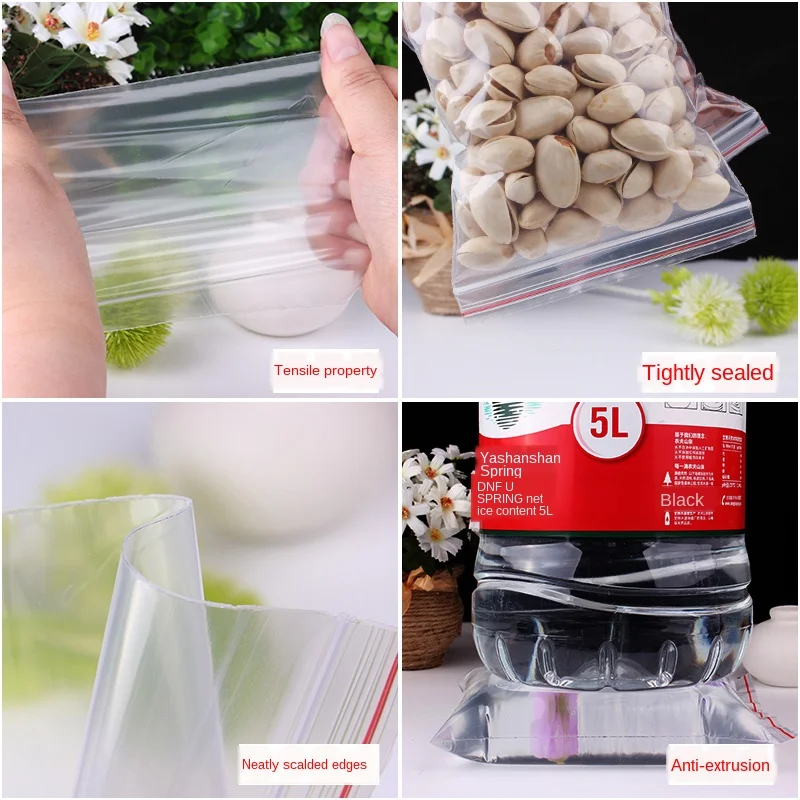 Ziplock пакет прозрачный пластиковый 35x45 см толстый 0 08 мм большой для упаковки еды