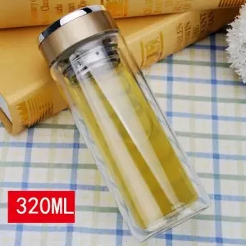 Стеклянная чашка для чая с крышкой микро изоляция двойная вместительная мужчин и