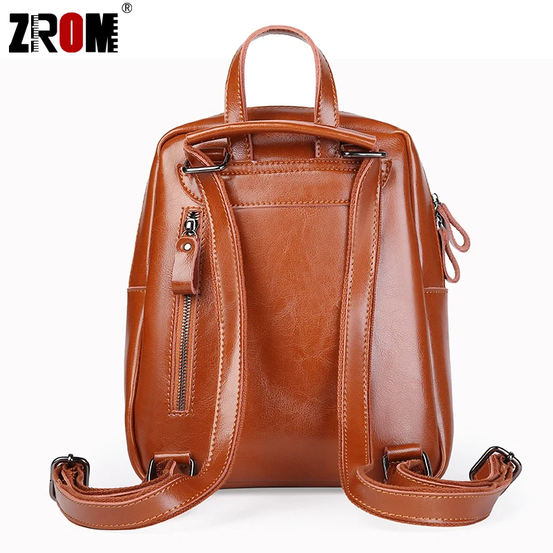 Рюкзак женский ZROM из натуральной кожи 2019 натуральный кожаный рюкзак | Багаж и