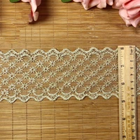 1 yard gold thread lace embroidery mesh lace mesh clothing accessories fabric baby doll nigerian 2021 high quality 7 5cm width