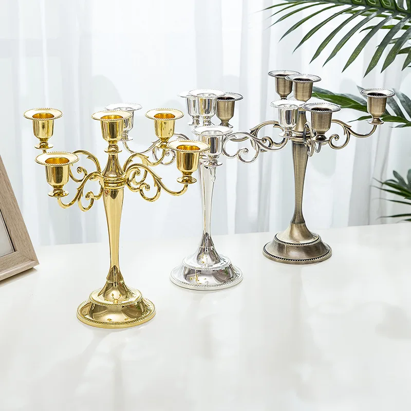 1 шт. серебро/золото/бронза 3 руки металлическая стойка подсвечники свадебное