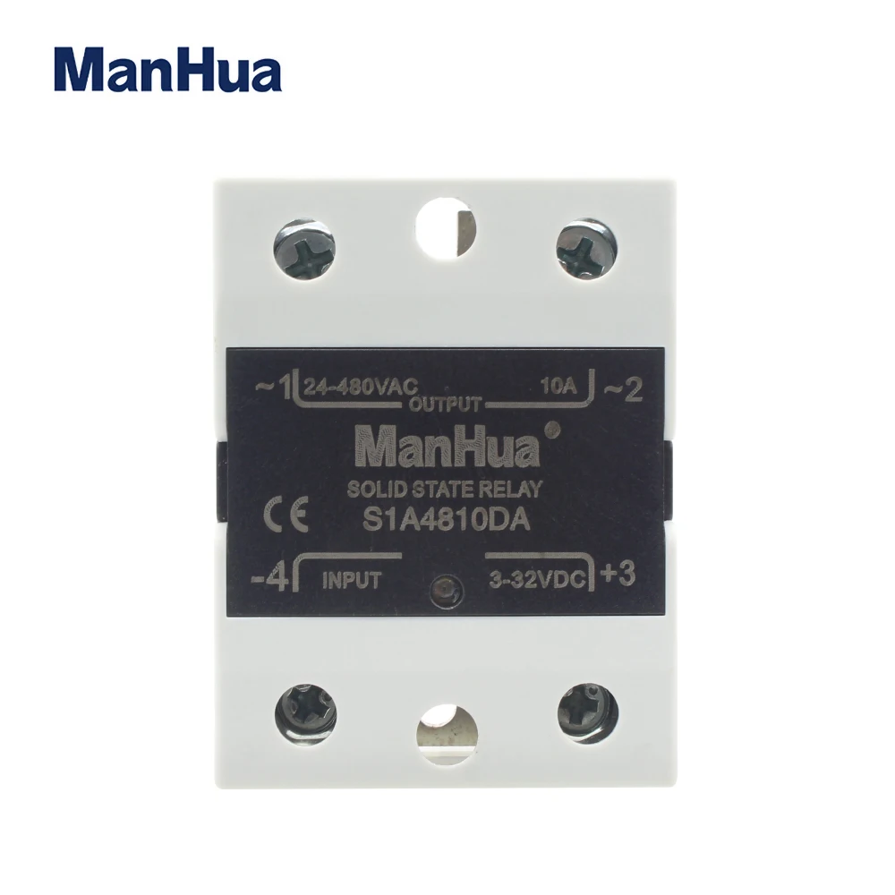 ManHua SSR DC-AC 10DA/25DA/40DA/60DA Однофазное твердотельное реле вход 3-32VDC выход 24-480VAC |