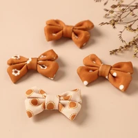 european and american retro style bowknot childrens hairpin solid color flowers girls side clip childrens accessories