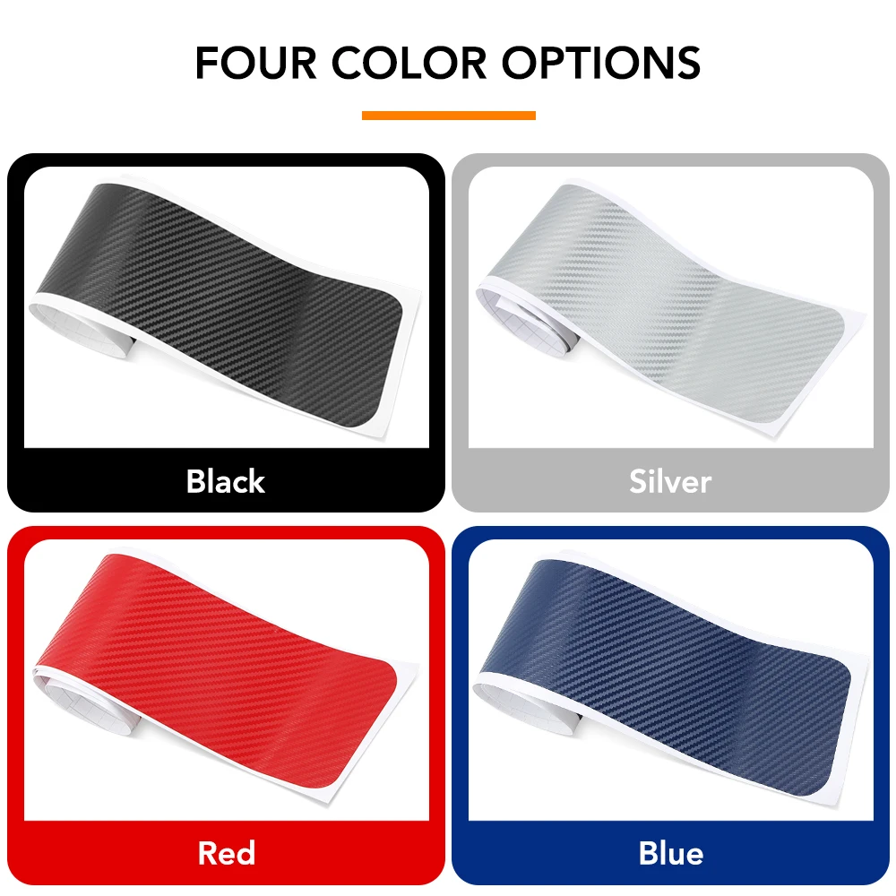 Защитная Наклейка на задний бампер автомобиля пленка из углеродного волокна для