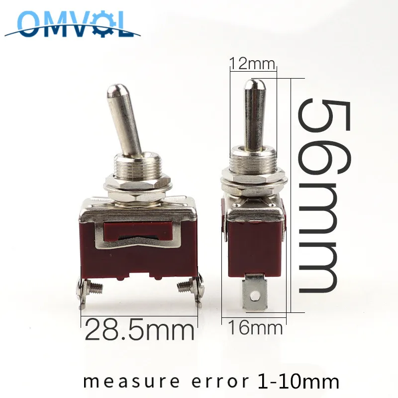 1pc 12mm Momentary toggle switch 2pin single side spring return latching on-off fixed 15A 250VAC waterproof cover | Обустройство дома