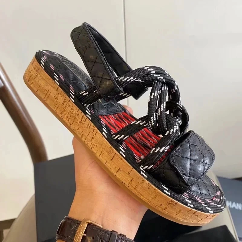 

Women Sandals 2021 Fashion Summer Shoes Woman Flats Sandals Hemp Rope Lace Up Gladiator Sandals Non-slip Beach Chaussures Femme