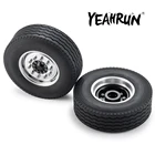 YEAHRUN металла ступицы переднего колеса обода с 28 мм Ширина резиновые шины для Tamiya по супер скидке 114 Радиоуправляемый трейлер тягач автомобиль Запчасти