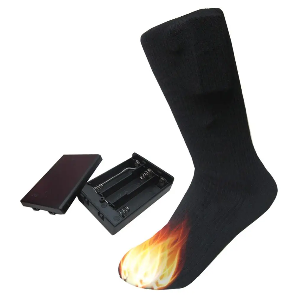 Красный 4,5 в хлопок с подогревом Sockings двойной слой батарея работает зимние обогреватели для ног электрические теплые термальные носки для активного отдыха S - Цвет: Красный