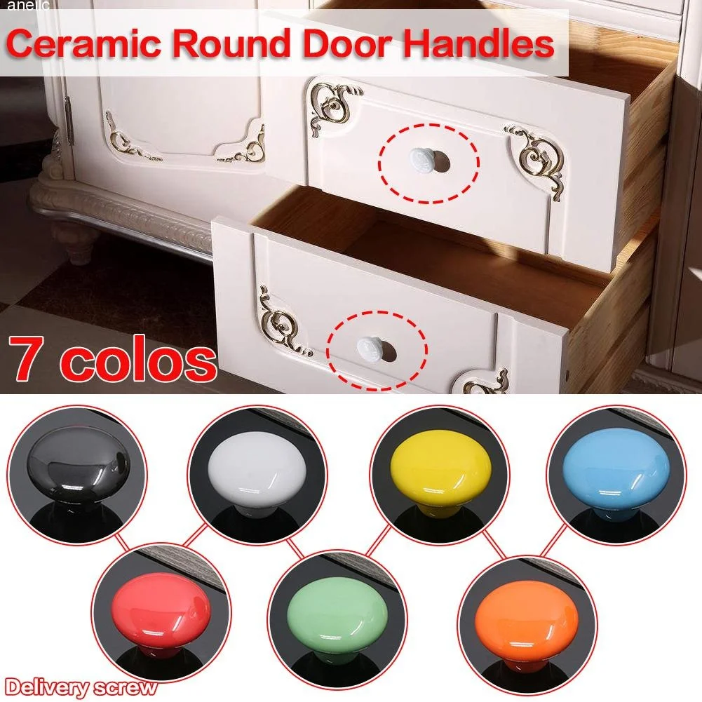 5 шт. ручки и для кухонных шкафов керамические круглые ящики кухонные дверные