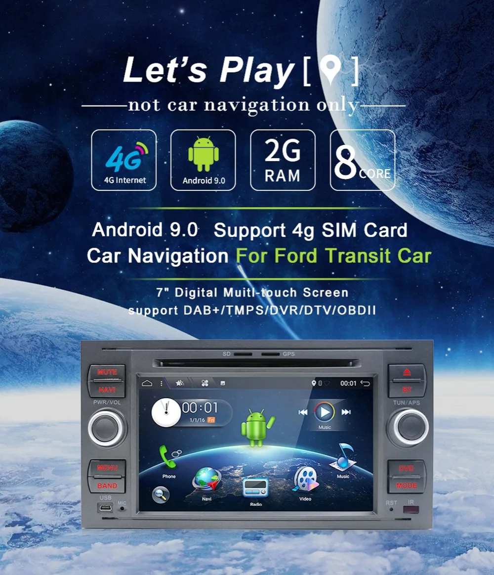 Bosion 2din android 9,0 радио автомобиль для фокуса s-max подключения mondeo dvd-плеер автомобиля с gps navi FM BT стерео камера canbus