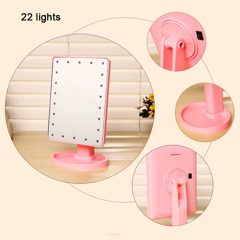 22 светодиодный свет сенсорный Экран зеркало для макияжа дропшиппинг сниженную