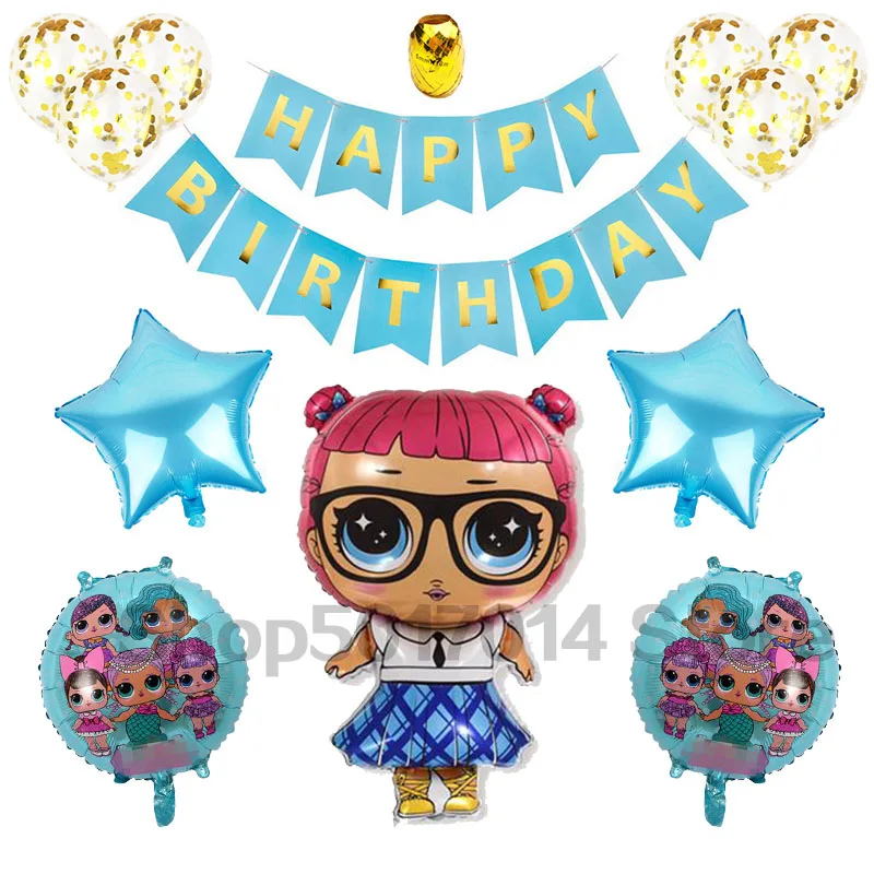 5 шт. большие воздушные шары в форме куклы-сюрприза 18 дюймов куклы-звезды для