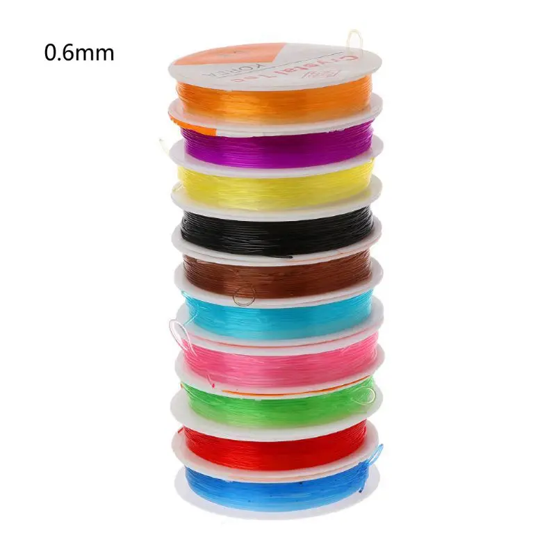 

10 Rolls Elastic Crystal Stretch Beading String Cord Jewelry Making 10m per Roll 85LB