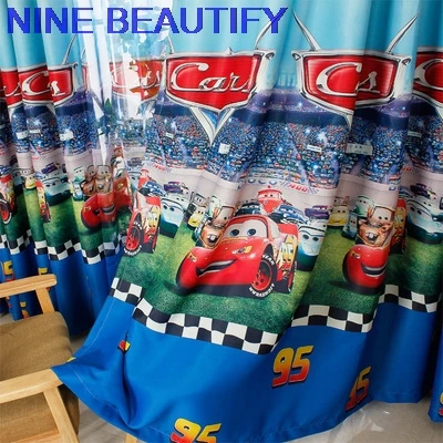 

2021 HOME Cartoon Boys Cars Curtain Drapes Blackout Curtains For Bedroom Kids Cortina Para Sala
