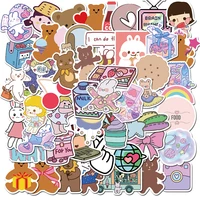 103050pcs ins style bear girl kawaii aesthetic stickers guitar phone fridge laptop diy waterproof decorative kid sticker packs