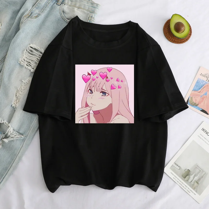 Футболка женская в стиле ольччан с короткими рукавами и мультипликационным