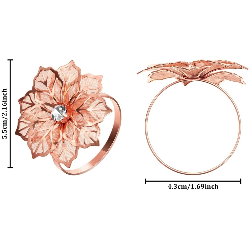 12 штук кольца для салфеток из сплава с отверстиями салфетка цветами держатель