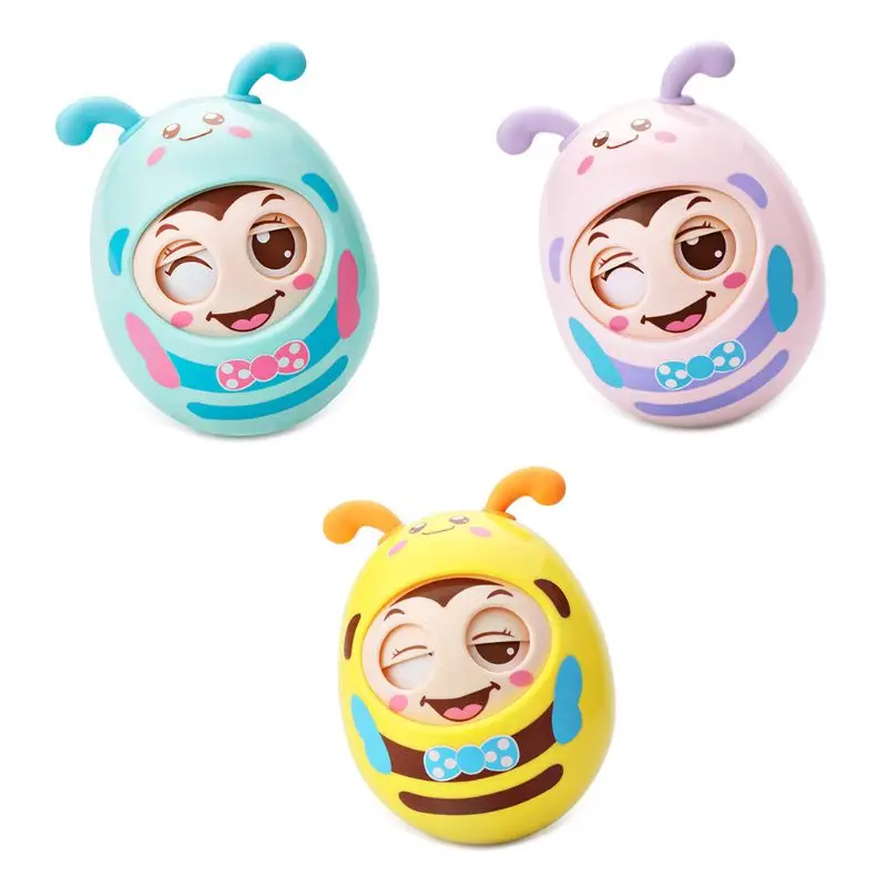 

Safety Adorable Blinking Eye Tumbler Doll Baby Teether Toy for 6-12 Month Infant