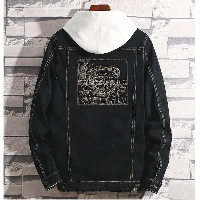 Мужские светло голубые джинсовые куртки рваные джинсы Уличная Повседневная