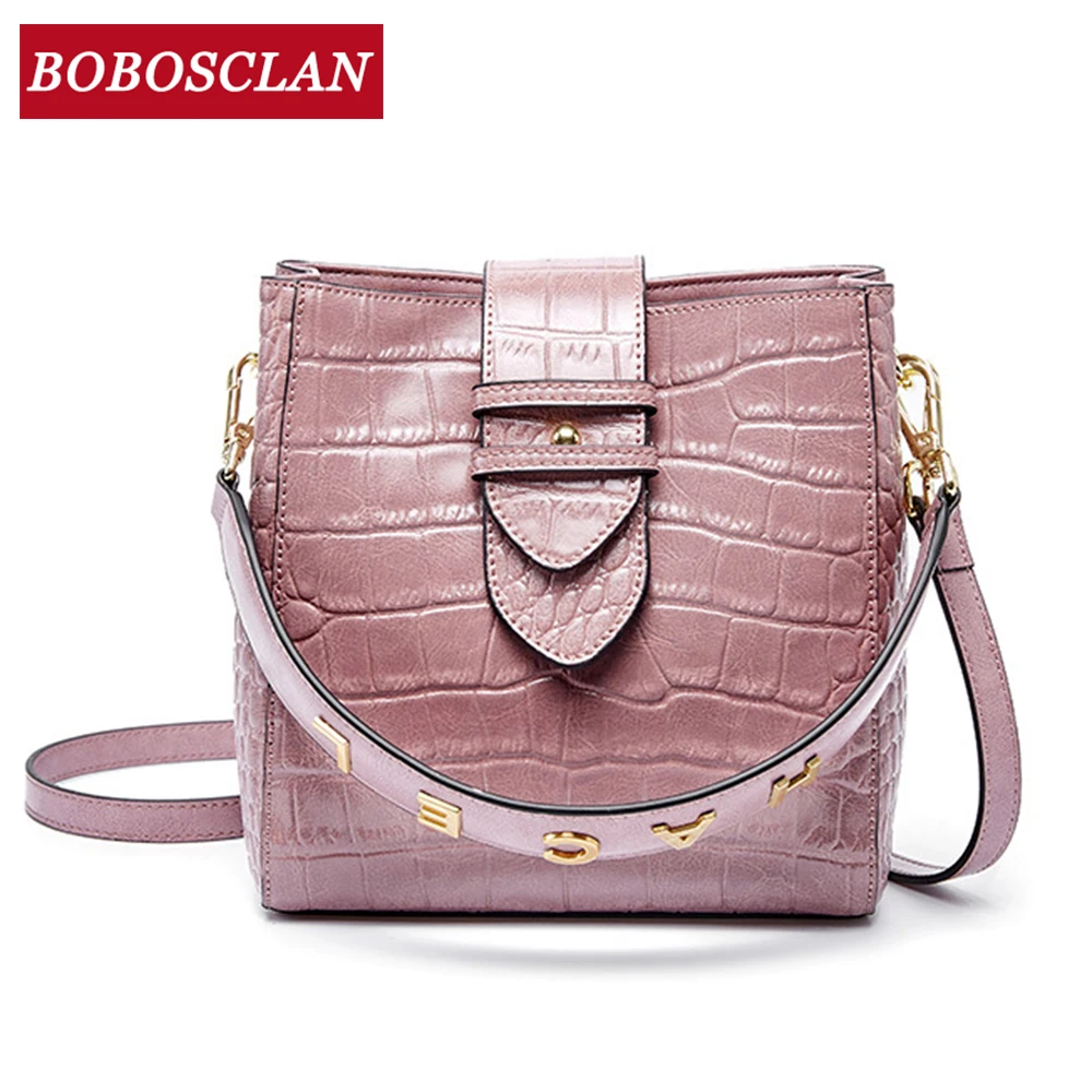 Винтажная кожаная женская сумка на плечо BOBOSCLAN сумки тоуты вместительный кошелек