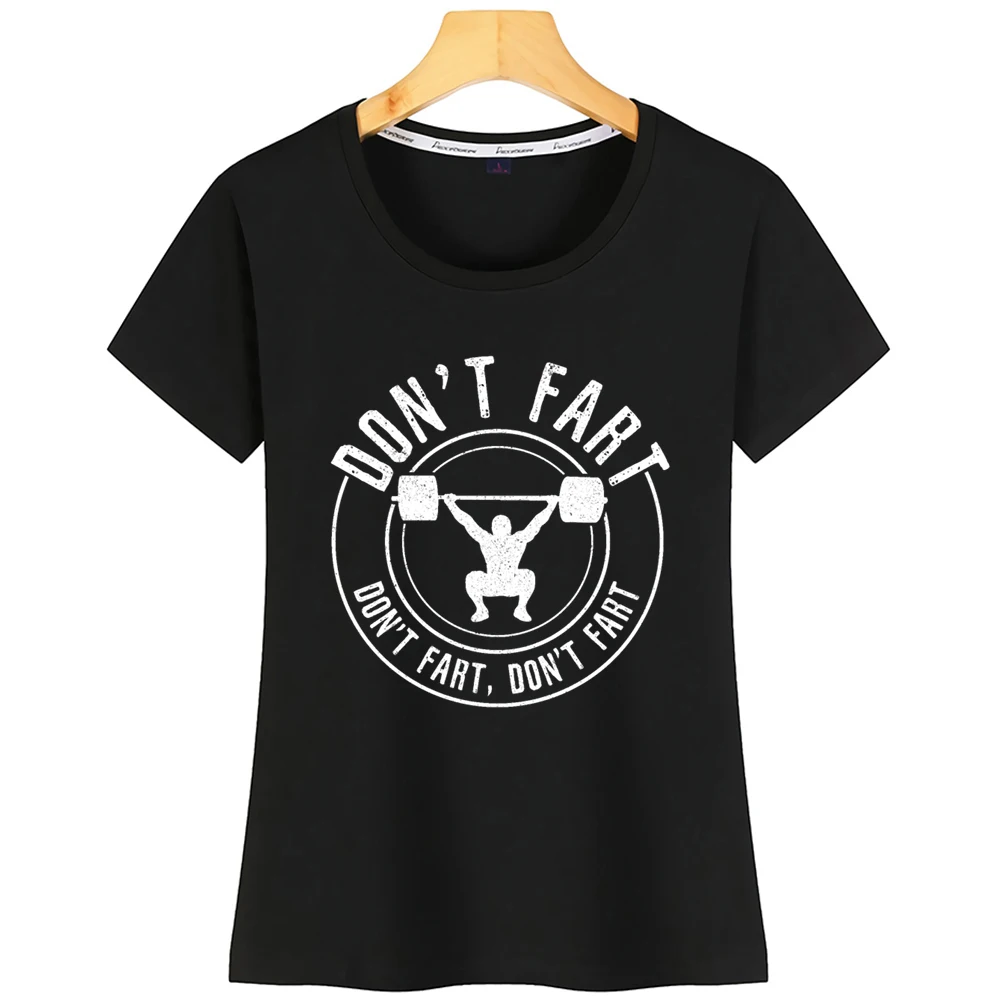Топы футболка женская Dont Fart смешная для тренажерного зала тяжелая атлетика