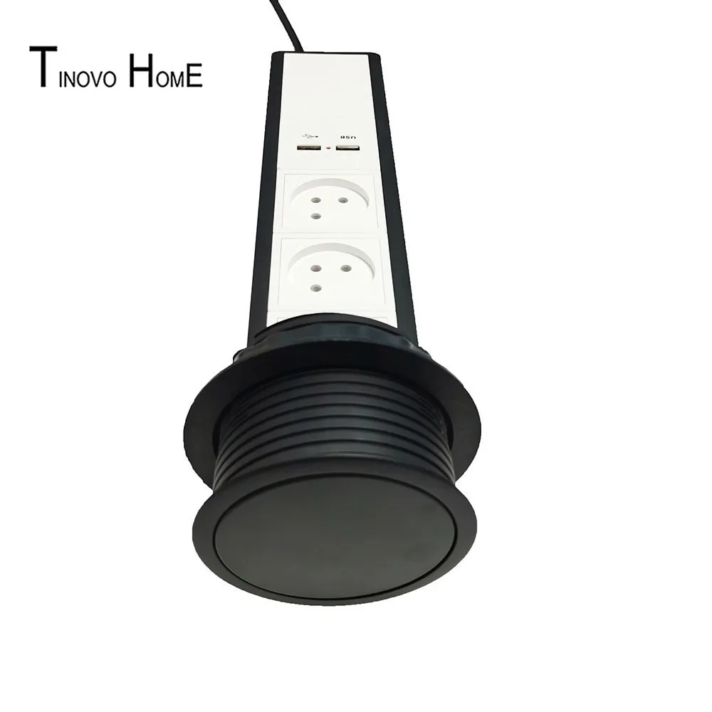 Штепсельная розетка европейская стандарта США и Австралии кухонная выдвижная