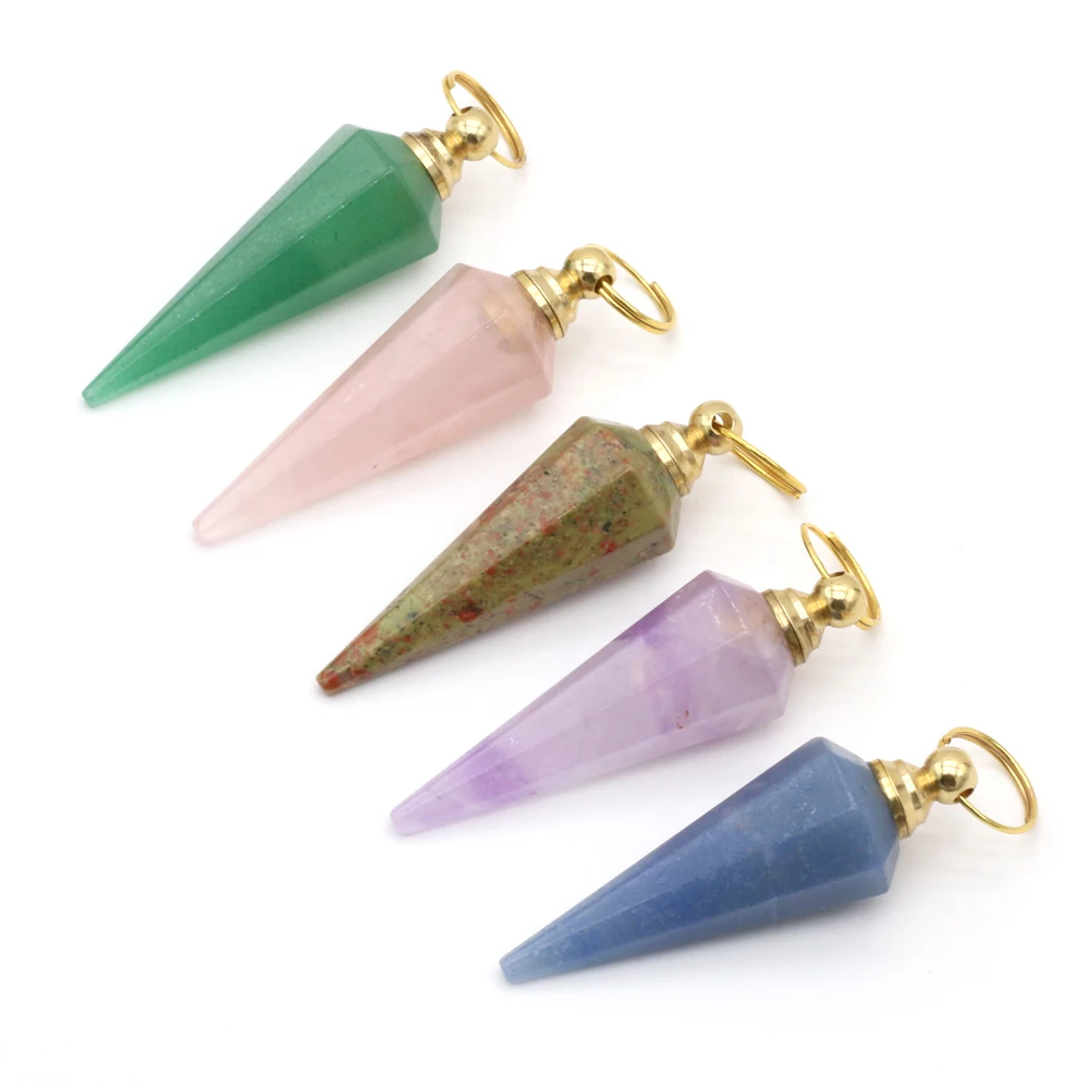 

Hot Selling Natural Semi-precious Stone Conical Pendant Bead Making DIY Fashion Charm Necklace Bracelet Jewelry Accessories