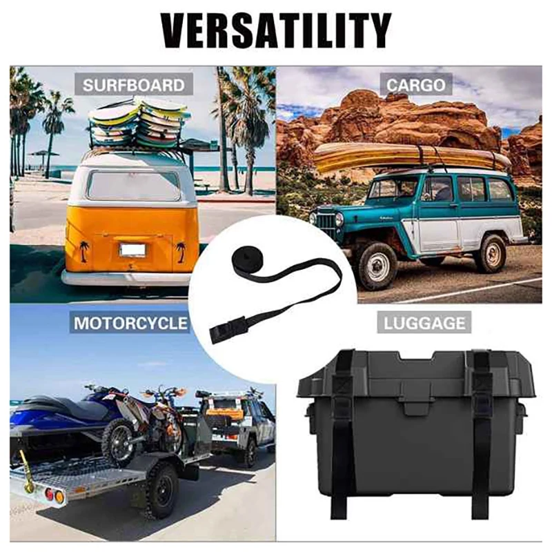 

2PCS 3Mx2.5cm Lashing Tie Surfboard Kayak Roof Rack Cam Buckle Lashing Tie Down Strap Car Bus Top Bicycle Bike Rack Belt