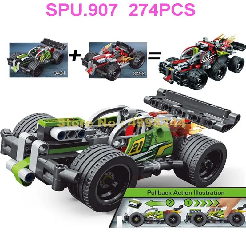 Фото 3421-2 274pcs Technology Whack Bash Racing Pull Back Car Building Blocks Toy Игрушки и хобби 3421-2 274pcs Technology Whack Bash Racing Pull Back Car Building Blocks Toy Игрушки и хобби