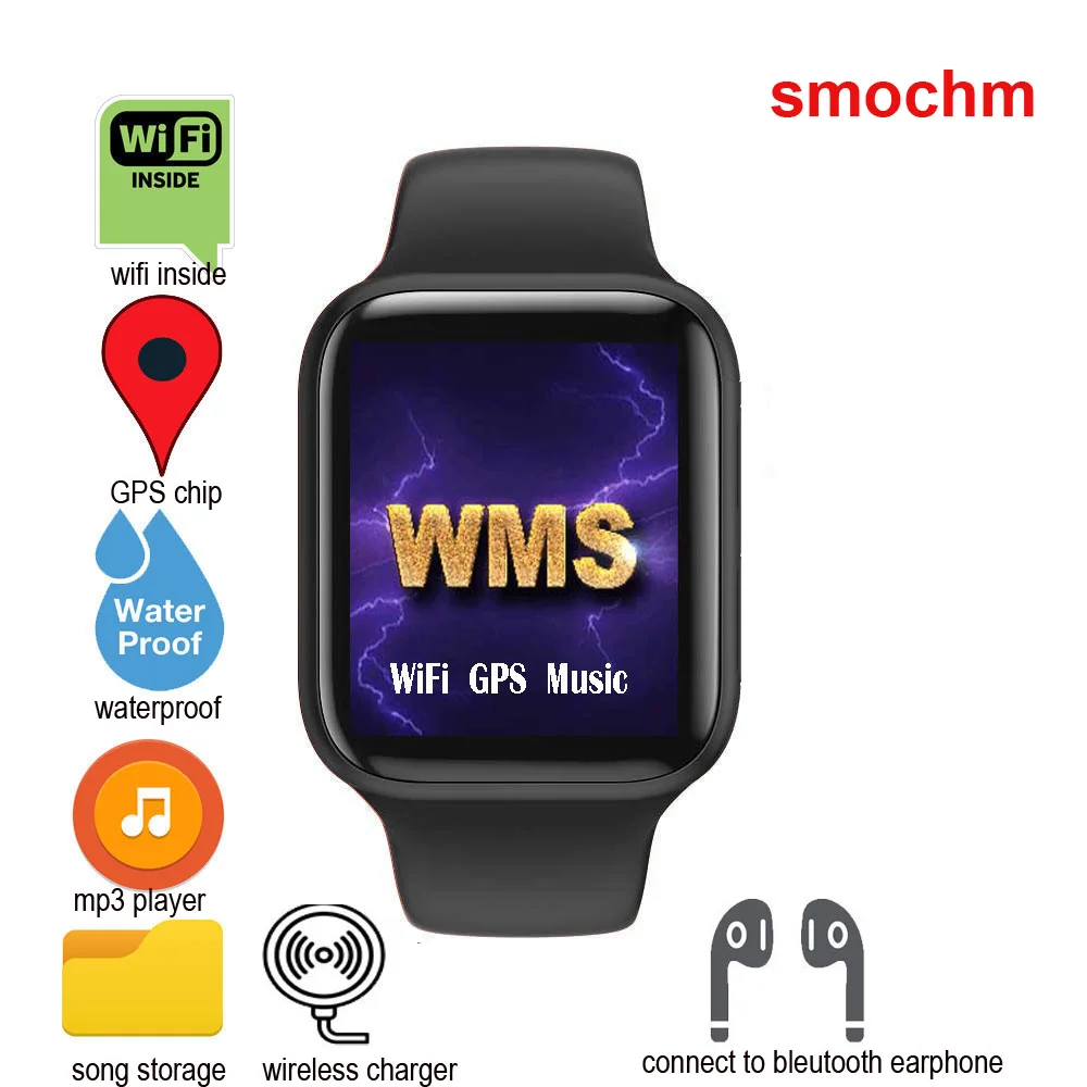 Фитнес трекер Smochm Bluetooth Смарт часы с GPS Wi Fi MP3 музыка пульсометр PK Amazfit Apple Watch