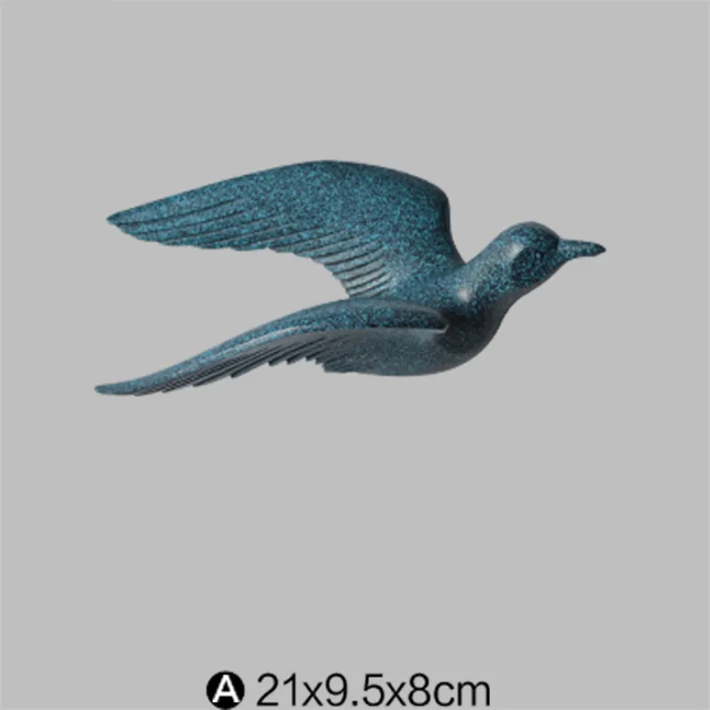 Blue A Европейский Креативный резиновый Настенный 3D орнамент в виде чайки, птицы, Настенная Наклейка для гостиной, телевизора, фоновое украшение, подвеска в виде животного - Цвет: Blue A