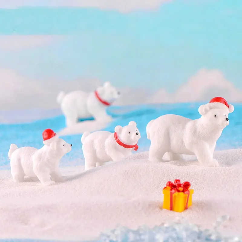 

1 Pcs Cute mini Polar bear penguin rainbow unicorn yellow duck Fairy Garden Plant Resin Craft Miniature Ornament gift Decoration