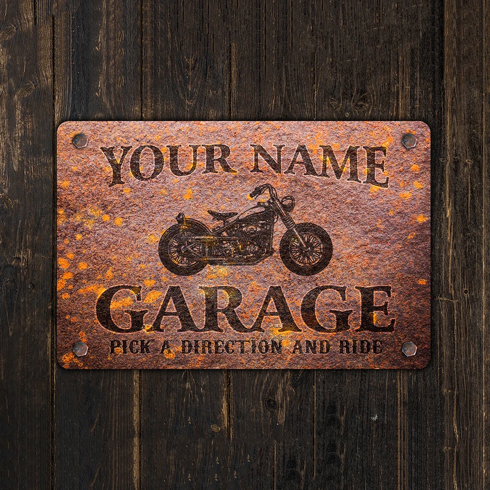 

Custom Rusty Design Motorcycle Garage Metal Sign