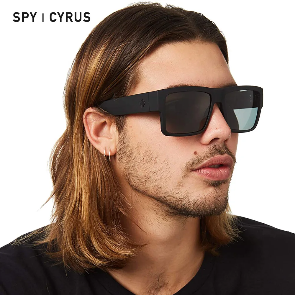 

Unisex Square Polarized Sunglasses Men Happy 43 Lens Wide Sun Glasses Temples Origin Spy CYRUS Style Sunglass For Couple