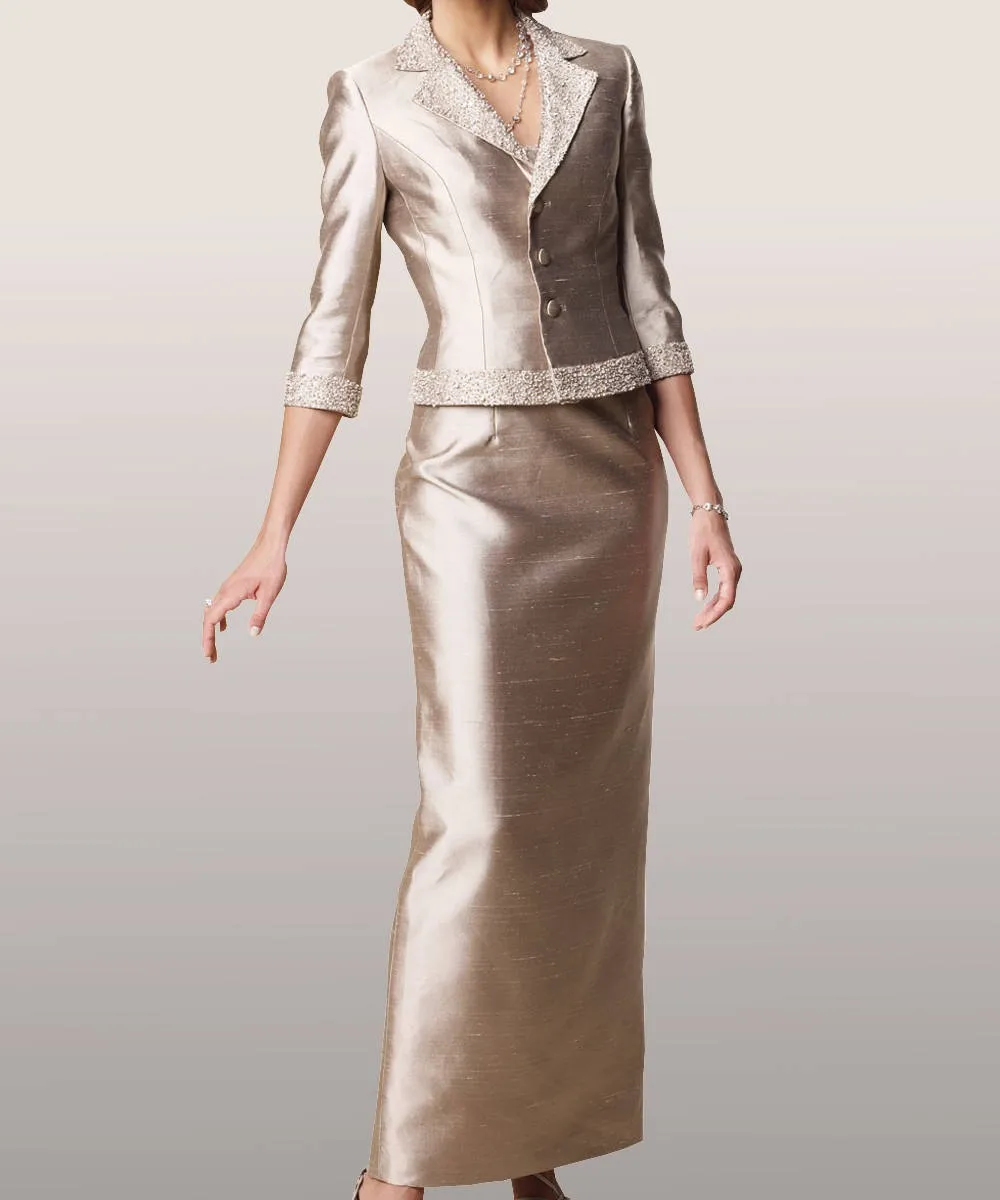 

Изготовленные на заказ платья для матери невесты, костюмы, свадебная одежда для гостей, винтажное длинное официальное платье с бусинами, индивидуальный пошив