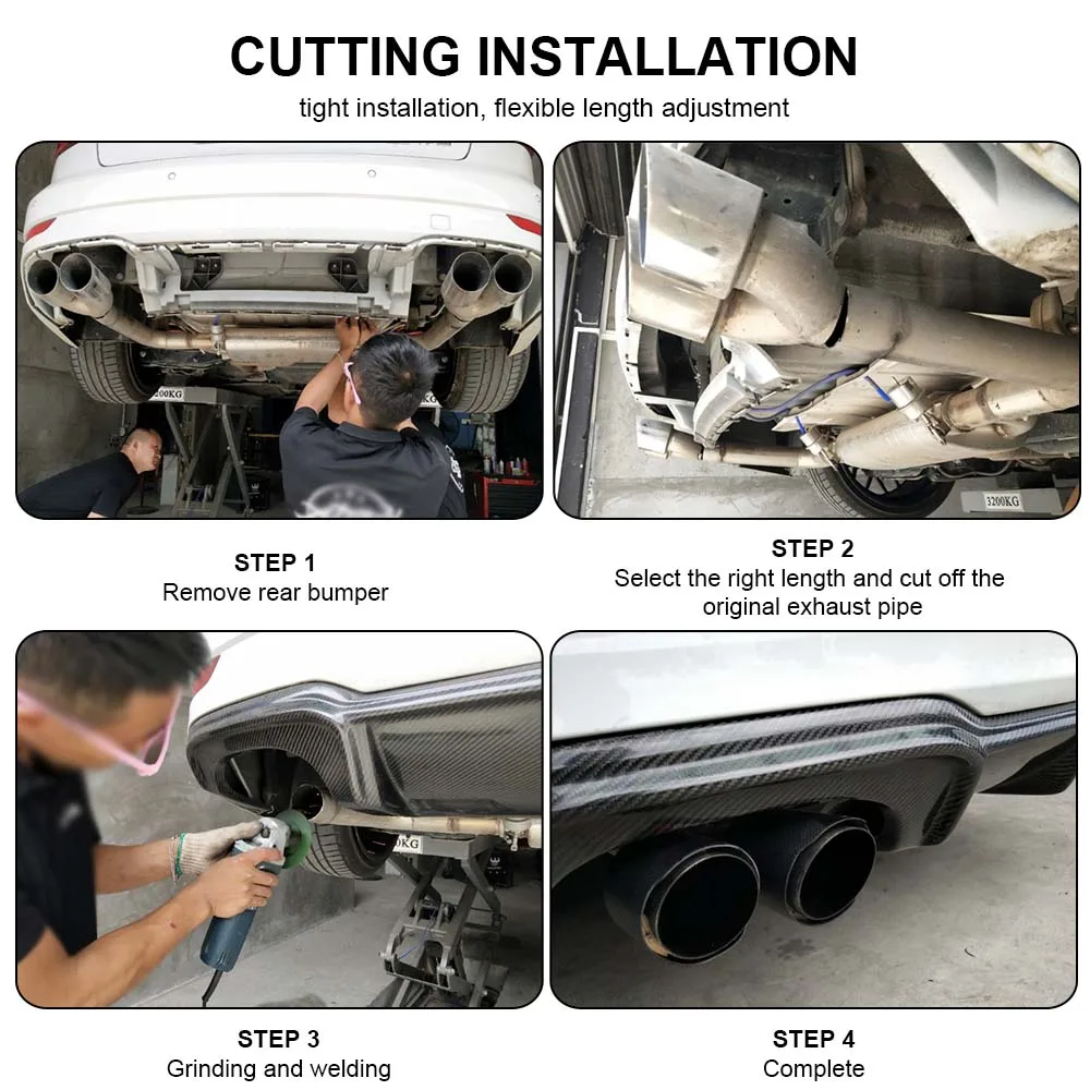 Dasbecan Автомобильная двойная выхлопная труба качающаяся кромка модель Y глушитель