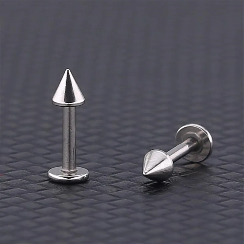 Surgical Steel Lip Piercing Labret 5Pc/set 16G Bar Tragus Helix 3mm Ball Cone Rings Stud Cartilage Earrings Body Jewelry | Украшения и