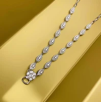 45cm universal chain necklace silver color synthetic moissanite diamond gemstone charm necklaces can set anything pendant